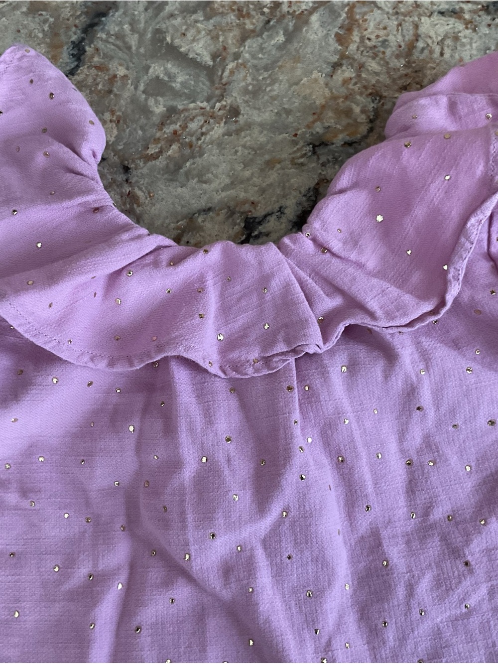 Mayoral Lavender Top with Gold Dot Accents